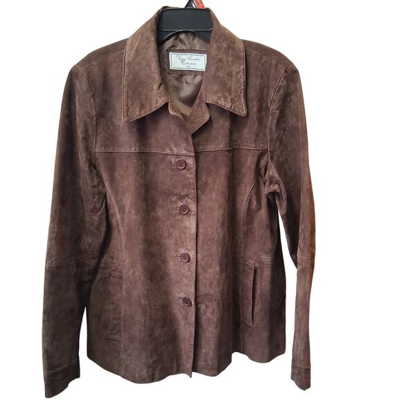 Vance Leather Collection Jackets & Blazers - Vance Leather Collection Women Suede Button Up Jacket Coat Pockets Brown Size-XL